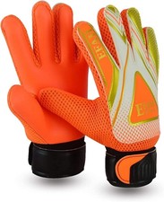 Soccer Goalie Goalkeeper Gloves Size 4 suitable for 6 to 9 years old, Orange