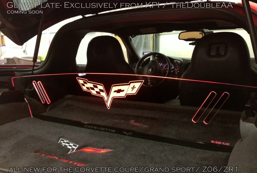 Corvette C6 LED Lighted Trunk Panel Accessories Engraved Logo