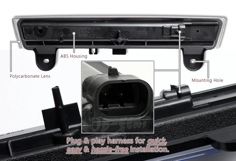 Lámpara de tercera luz de freno LED cromada para GMC Yukon XL 1500 2500 2000-2006 Foto 4 de 4