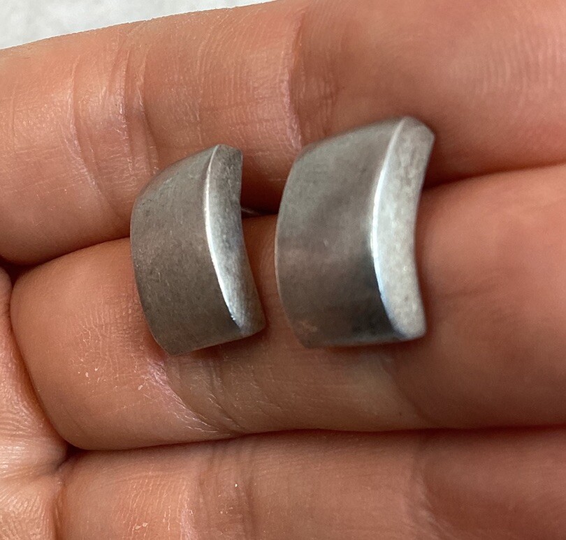 Vintage Sterling Silver Rectangular Matte Brushed… - image 4