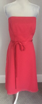 Womens Size 14 After Six Pink/Coral Strapless Evening Formal Dress NWOT