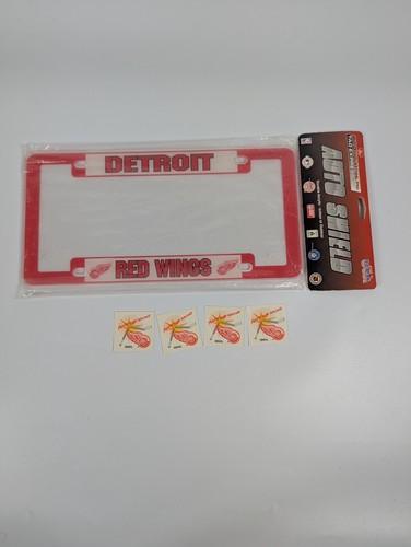 Detroit Red Wings Acrylic License Plate Holder and Temporary Tattoos