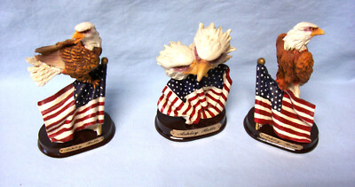 FIGURINES EAGLE HEAD (3) Ashley Belle Collectible American Flag Figurine  (A1)