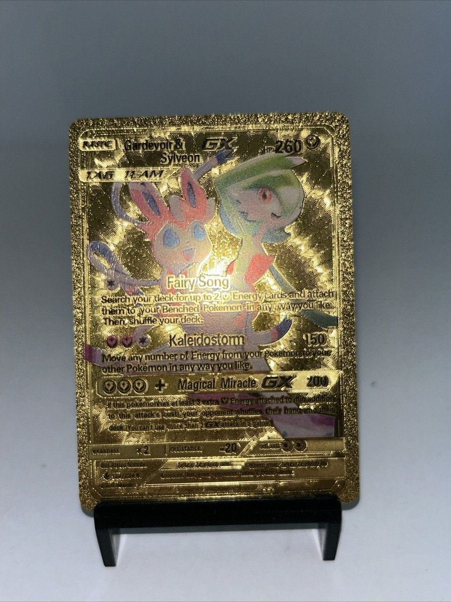 Gardevoir & Sylveon GX Gold Toned Foil Pokemon Card Fan Art