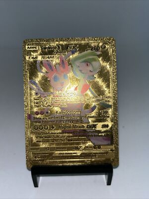 Gardevoir & Sylveon GX Gold Toned Foil Pokemon Card Fan Art