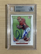 2014 BOWMAN DRAFT ISAN DIAZ MARLINS BECKETT AUTHENTIC AUTO