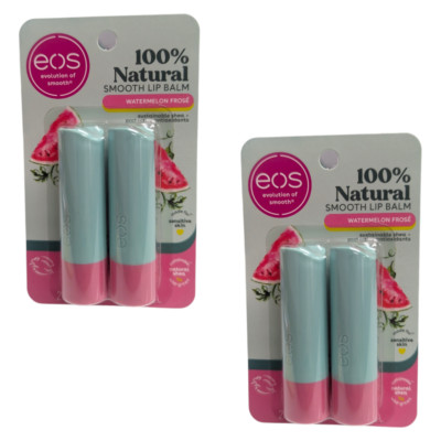 2 X EOS 100% Natural Lip Balm, Watermelon Frosé, All-Day Moisture (4 total!)