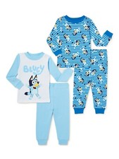 Bluey 4-pc Pajamas Set Toddler Boy Girl Shirt Pants Cotton 4T