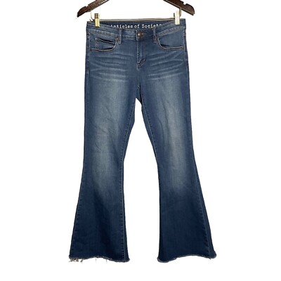 Articles Society Flare Jeans Women Sz 26 Blue Wide Bell Bottom