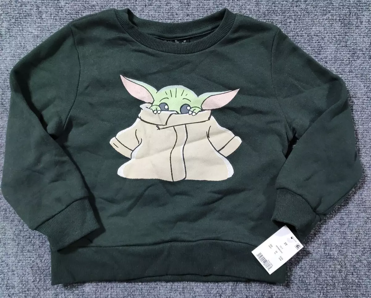 Star Wars Sweater 3T Toddler Boys Baby Yoda Green Pullover Shirt Long Sleeve
