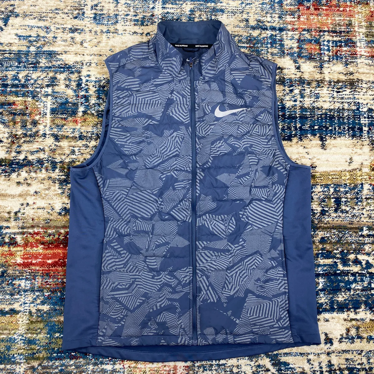 cebra tumor Carnicero Nike Essential Filled Flash Running Vest Blue Reflective Mens Sz L  859214-471 | eBay