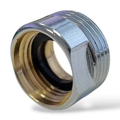 MARKENLOS Adapter Wasserhahn Übergangsstück Armatur Auslauf Messing IG 1/2 auf AG 3/4 Zoll