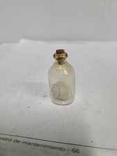 Antique 20's Miniature Glass Bottle with Real Sea Shell Inside with Cork