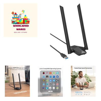 AX1800 USB WiFi 6 Linux Compatible WiFi Adapter for PC and Raspberry Pi 2+ Wi...
