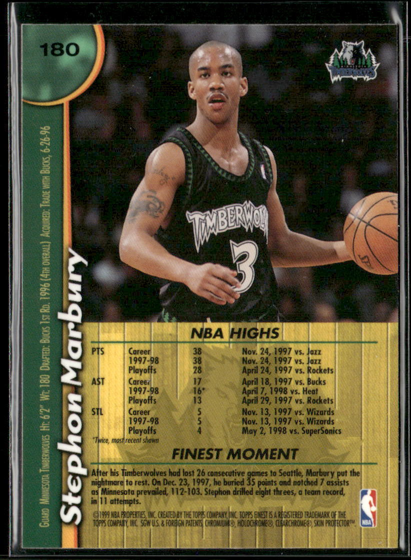 1998-99 Finest #180 Stephon Marbury | eBay