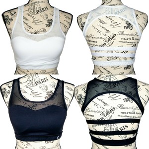 white strappy sports bra