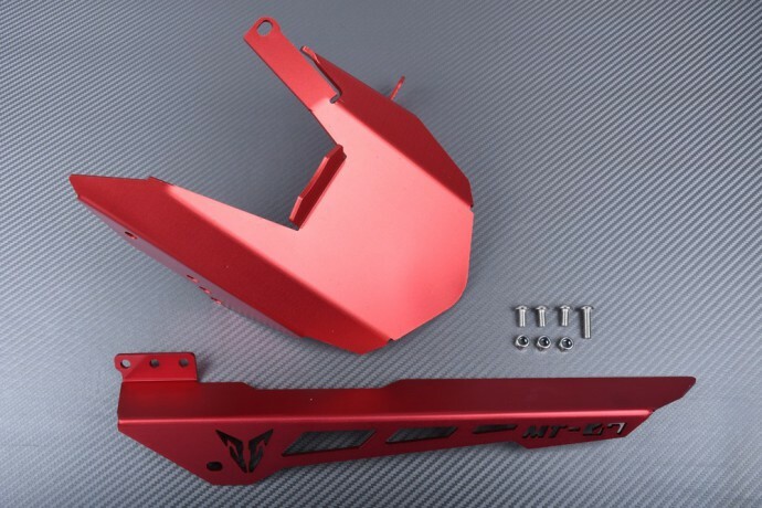 Garde boue arrière rouge YAMAHA MT07 lèche roue et protège chaîne 2018-2020