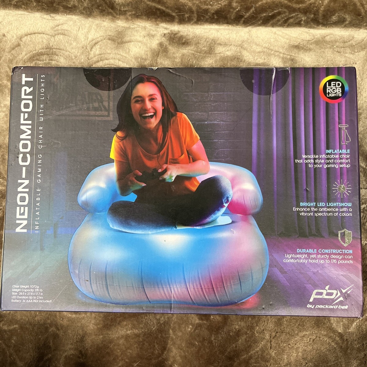 Colored Lights Simi Inflatable Chair Red Kids Metal Chairs