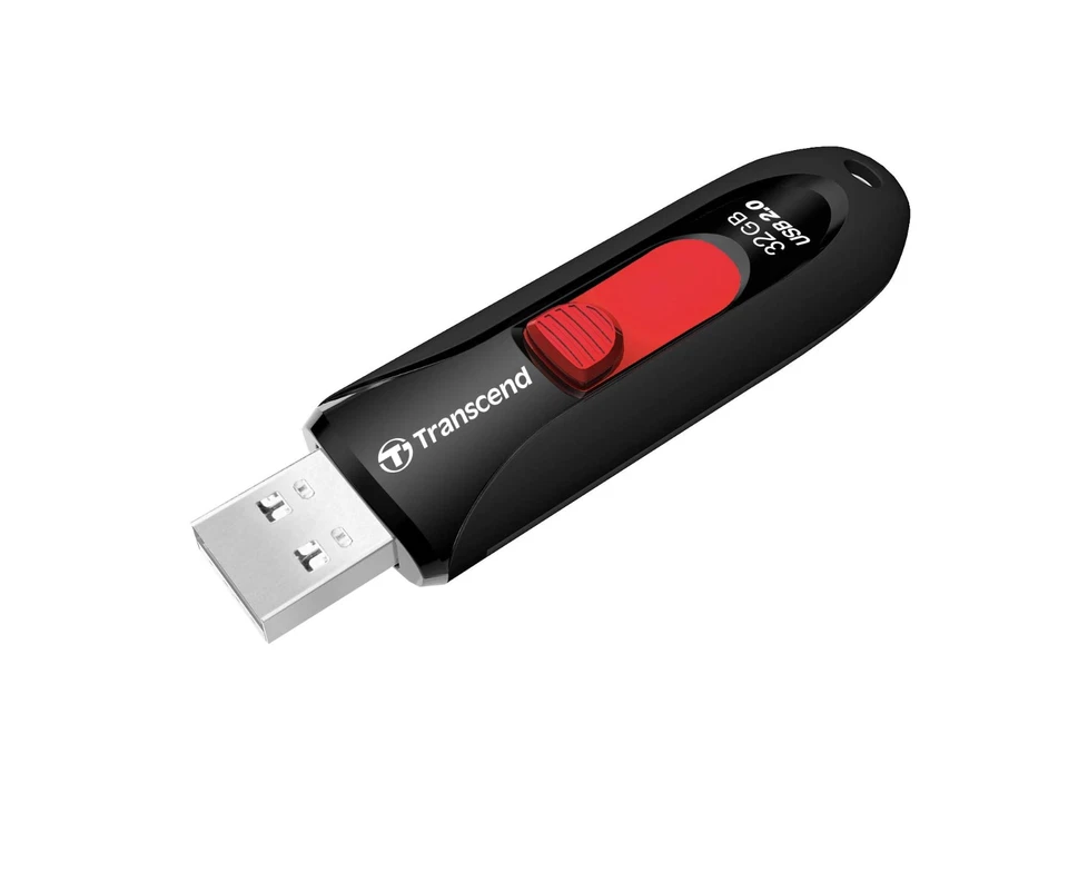 Transcend JetFlash 590 32GB Flash Drive with USB2.0 TS32GJF590K with Lanyard