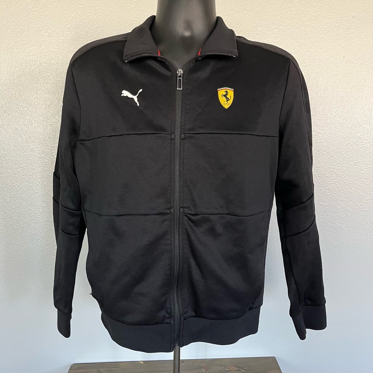 PUMA Mens Small Scuderia Ferrari Race MT7 Track Jacket Black Full