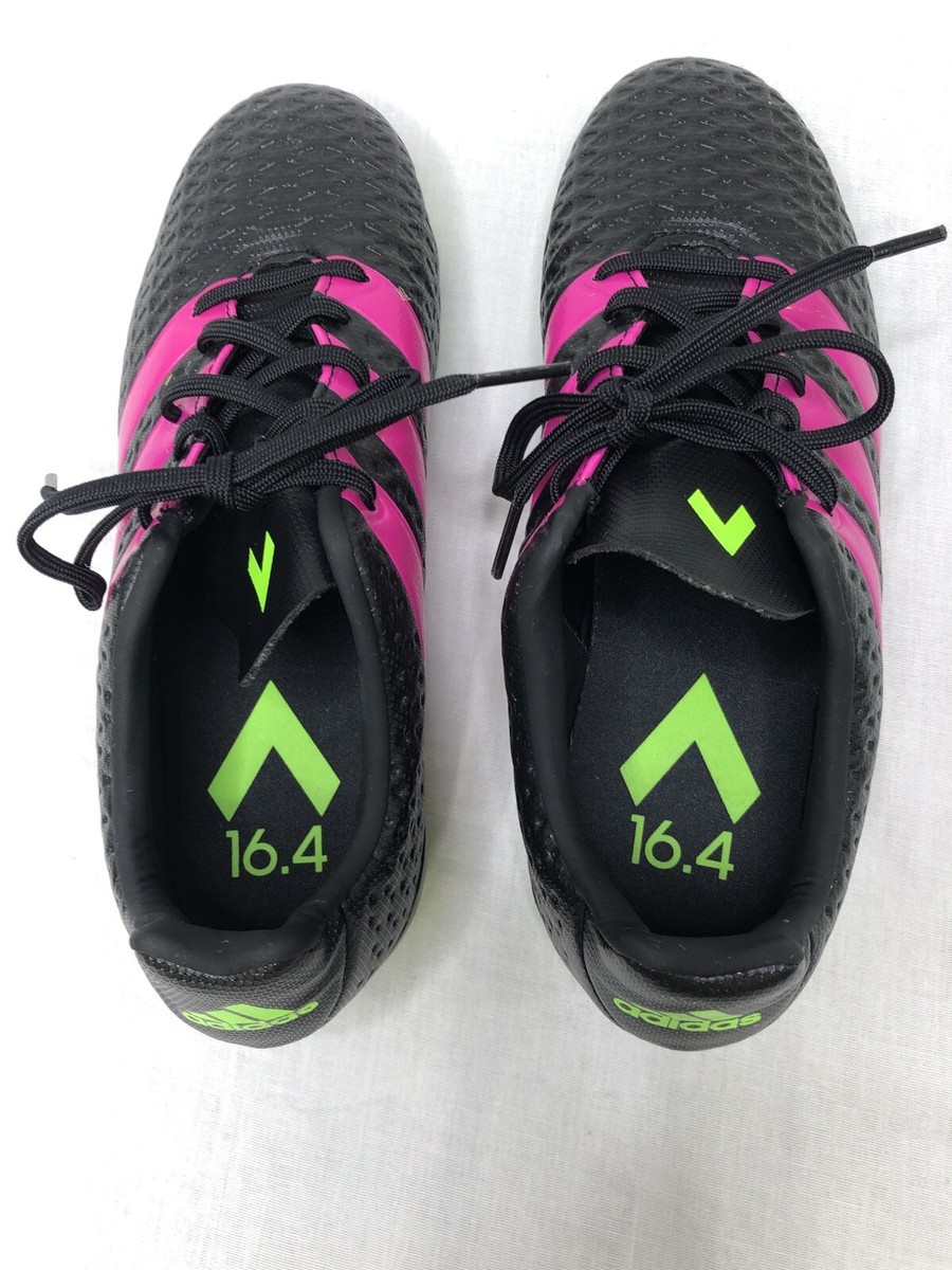 Adidas Ace 16.4 FXG Youth Soccer Cleats Shoes Black Green Pink