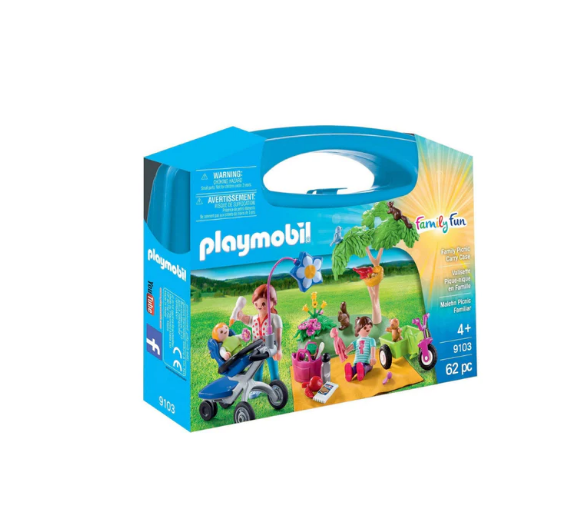 Playmobil Family Fun Family Picnic Carry Case Building Set And Pony Wagon  Set