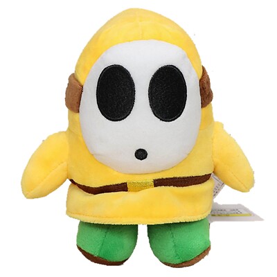 Yellow Shy Guy Super Mario Bros Plush Toy In Paper Mario Color