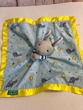 Goodnight moon baby lovey/security blanket bunny satin trim