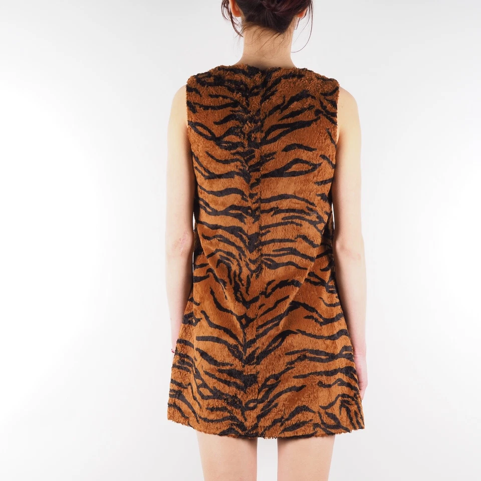 Vestido Versace Jeans Alta Costura Vintage Terry Estampado Animal Camuflaje Tigre Talla 46/10 Foto 3 de 4