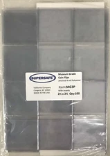 100 Museum Grade Mylar Polyester 2 pocket Coin Flips 2.5x2.5 w/ Inserts MG3P NEW
