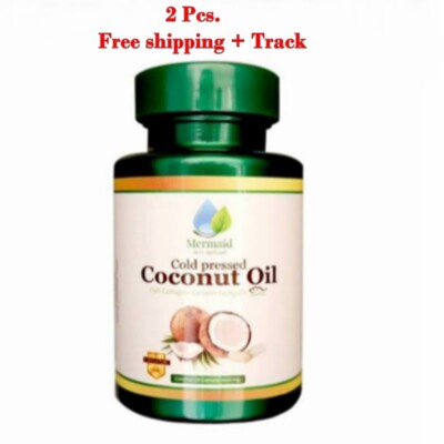 2x Cold Pressed Coconut Oil Mermaid Virgin Pure Organic Supplements Capsules