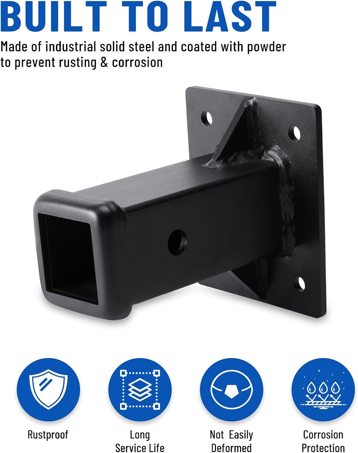 BoltOn Trailer Hitch Receiver Tube 2" Hitch Wall Mounted for Lawn