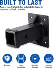 Bolt-On Trailer Hitch Receiver Tube 2" Hitch Wall Mounted for Lawn Tractor Mower