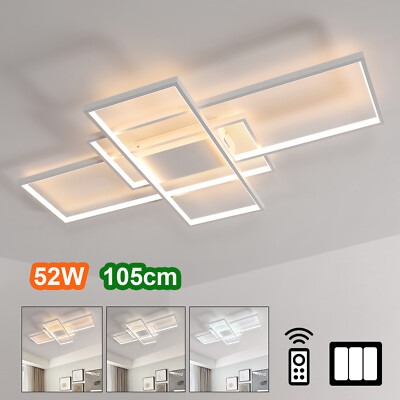 52W Moderne Dimmbare Deckenleuchte 105cm Deckenlampe Wohnzimmer Fernbedienung