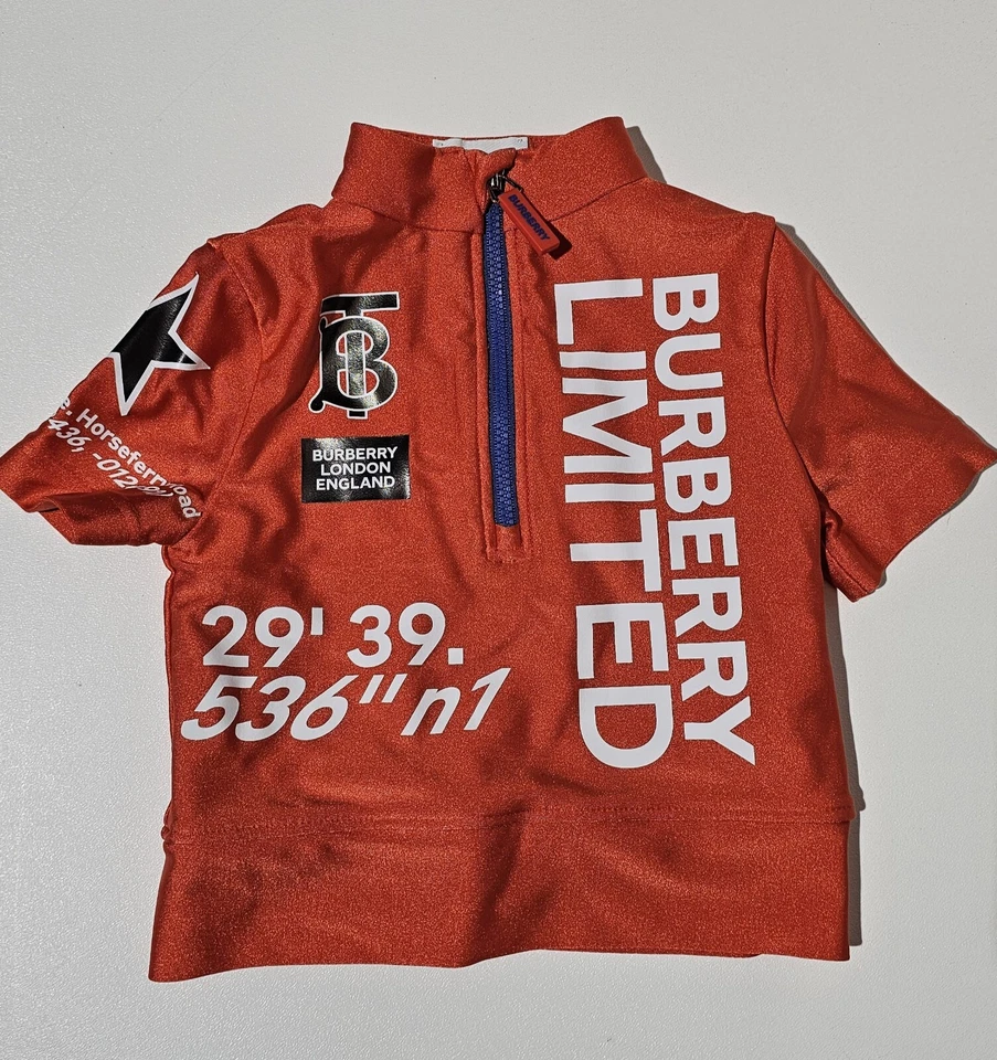 Conjunto Burberry Niños: Bicicleta (Ciclismo) Manga Corta Elastizada Jersey y Pantalones Cortos, Naranja Foto 2 de 4