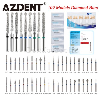 5pc Dental Diamond Burs Round Taper Endo Abraives Drill Friction Grip High Speed