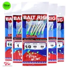 Fishing Bait Rigs Premium sabiki 6 Hooks Size #1/0,#2,#4,#6,#8,#10 Piscatore lot