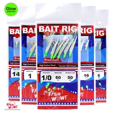 Fishing Bait Rigs Premium sabiki 6 Hooks Size #1/0,#2,#4,#6,#8,#10 Piscatore lot