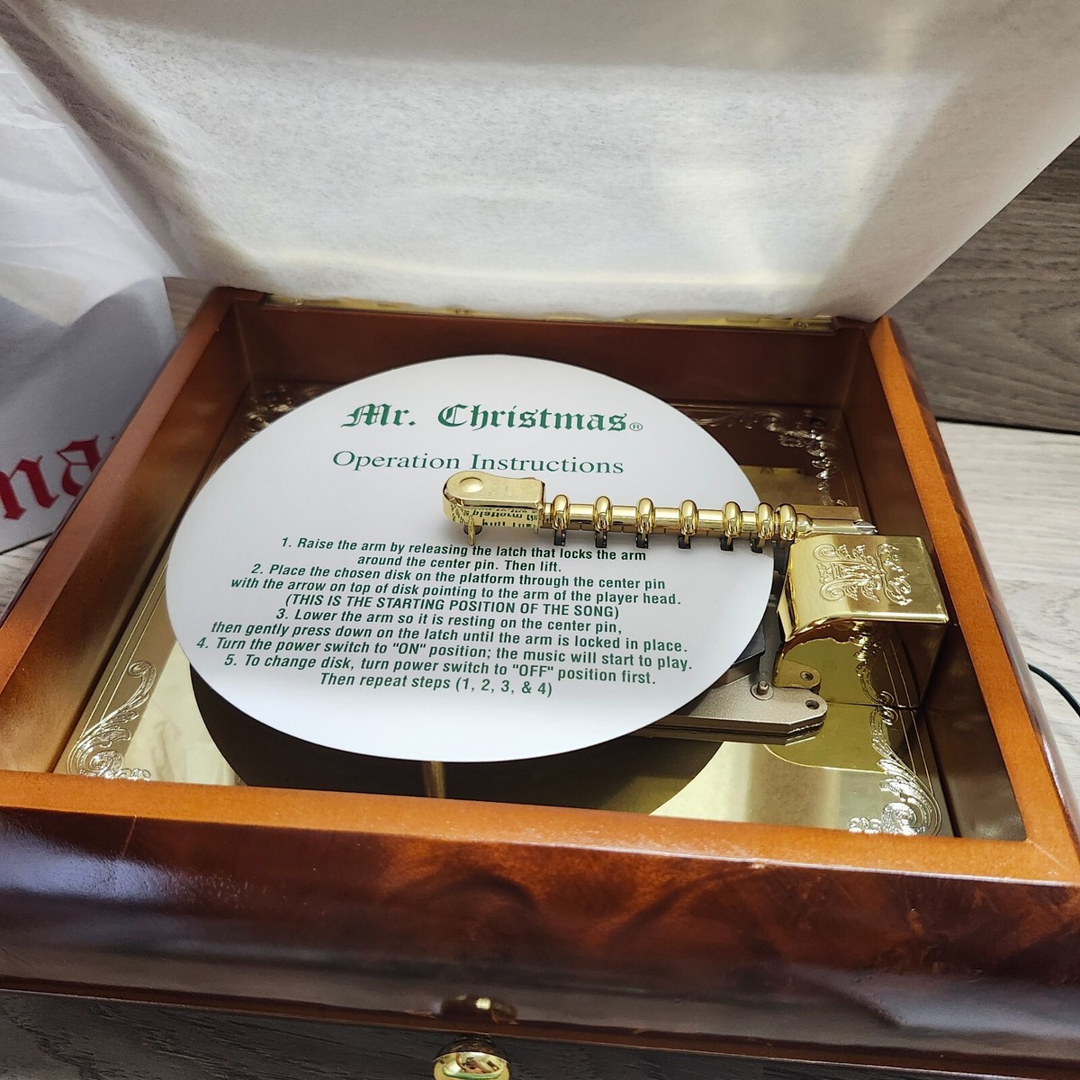 Mr. Christmas Holiday Symphonium Wooden Music Box with Discs Mr. Christmas Holiday Symphonium Wooden Music Box with Discs