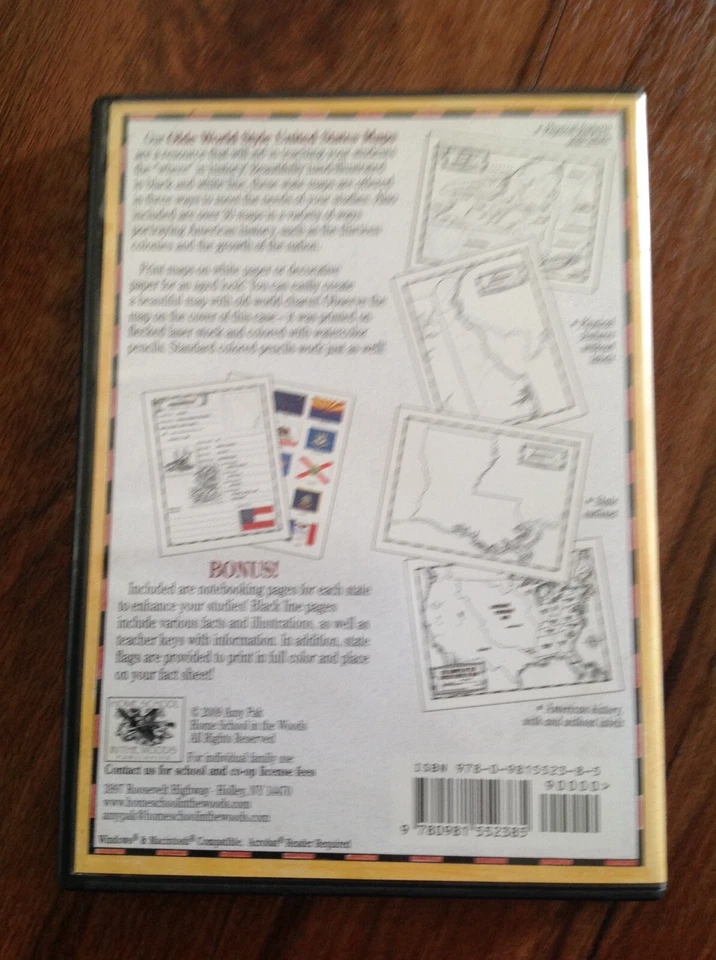 United States Maps - Olde World Style (CD-ROM 2009) Homeschool in the Woods - Image 2 of 3