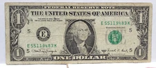 $1 1988A E-K Plate #8/6 RUN 9 ( WEB NOTE)  FEDERAL RESERVE NOTE CURRENCY