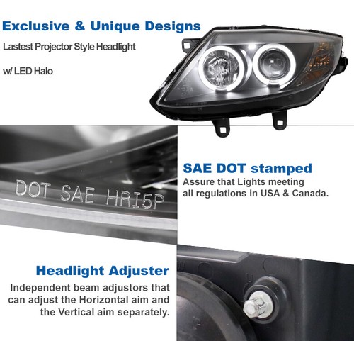 Fit Factory HID 03-08 BMW Z4 Halo Projector Headlight Headlamp Lamp Black LH+RH - Picture 4 of 11