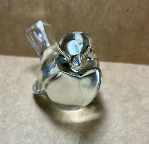 14 VTG Fenton Art Glass Bird Figurine Paperweight Clear Signed 3" Tall
