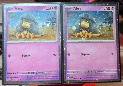Abra 063/165 151 Cosmo Holo HD und Pixel Varianten Englisch NM
