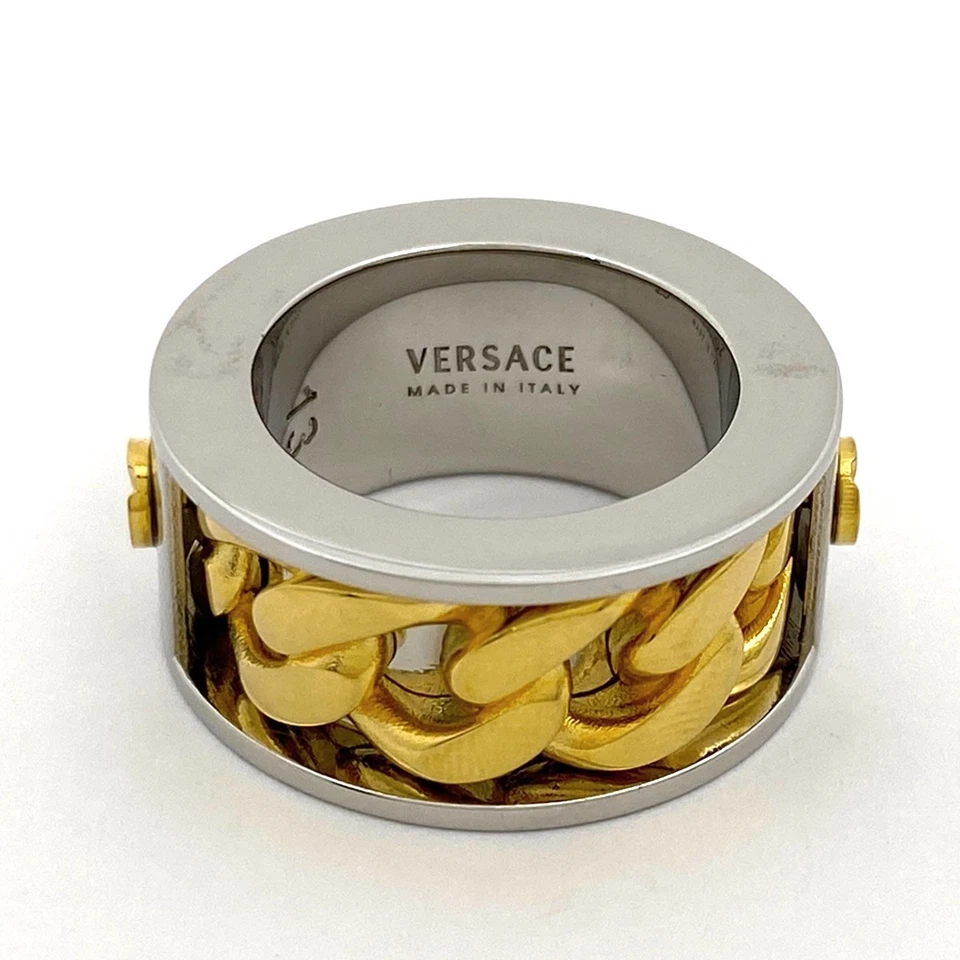 VERSACE Medusa Cadena Anillo Logo Anillo DG57733 Anillo Chapado en Plata Chapado en Oro... Foto 3 de 3