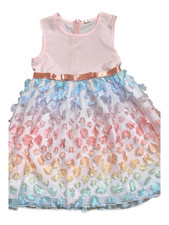 SHEIN Girls Size 120 Pink A-Line Party Princess Floral Mesh Dress Bow Zip