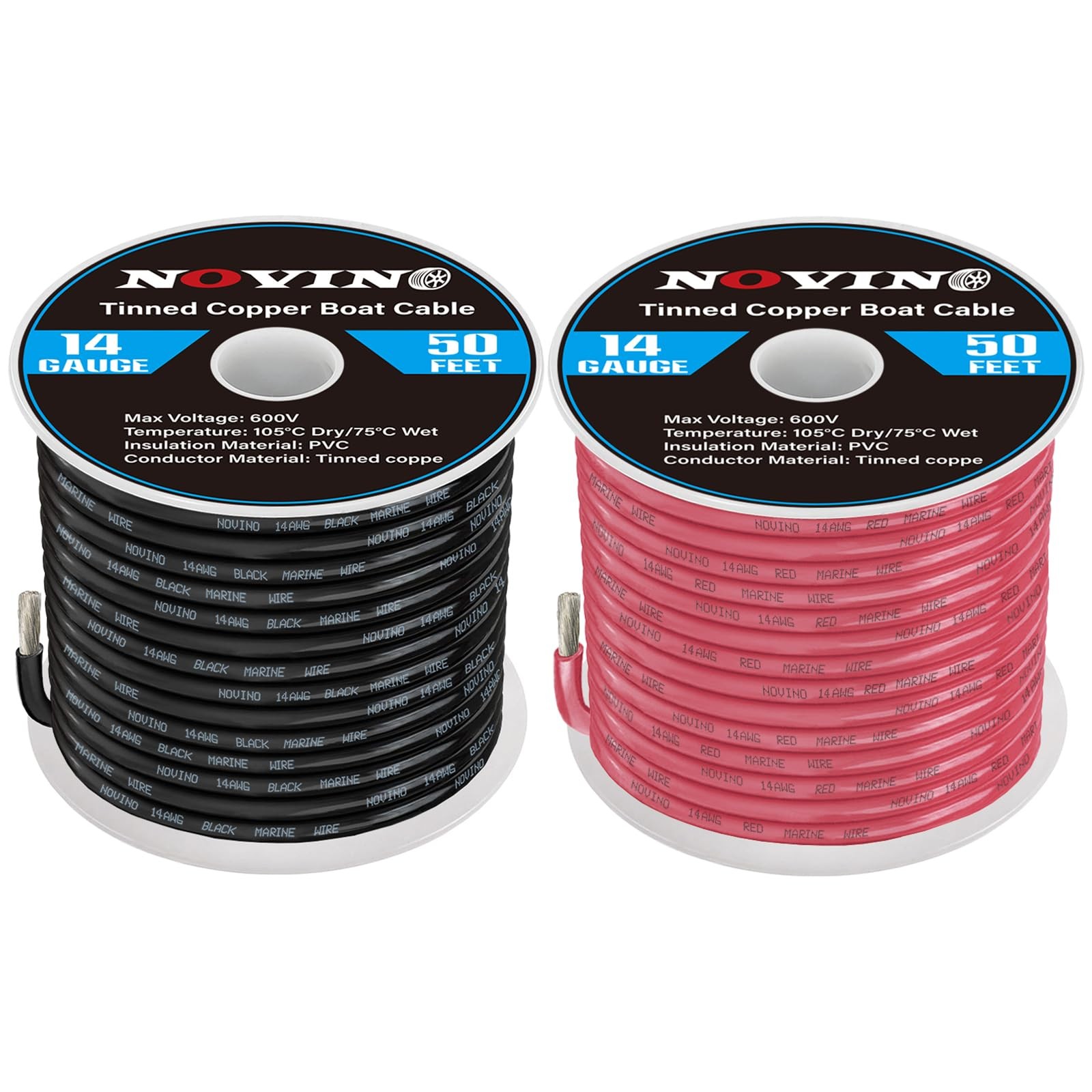14 Gauge Marine Wire 14 AWG Grade Include 14 14 Gauge, Red, Black