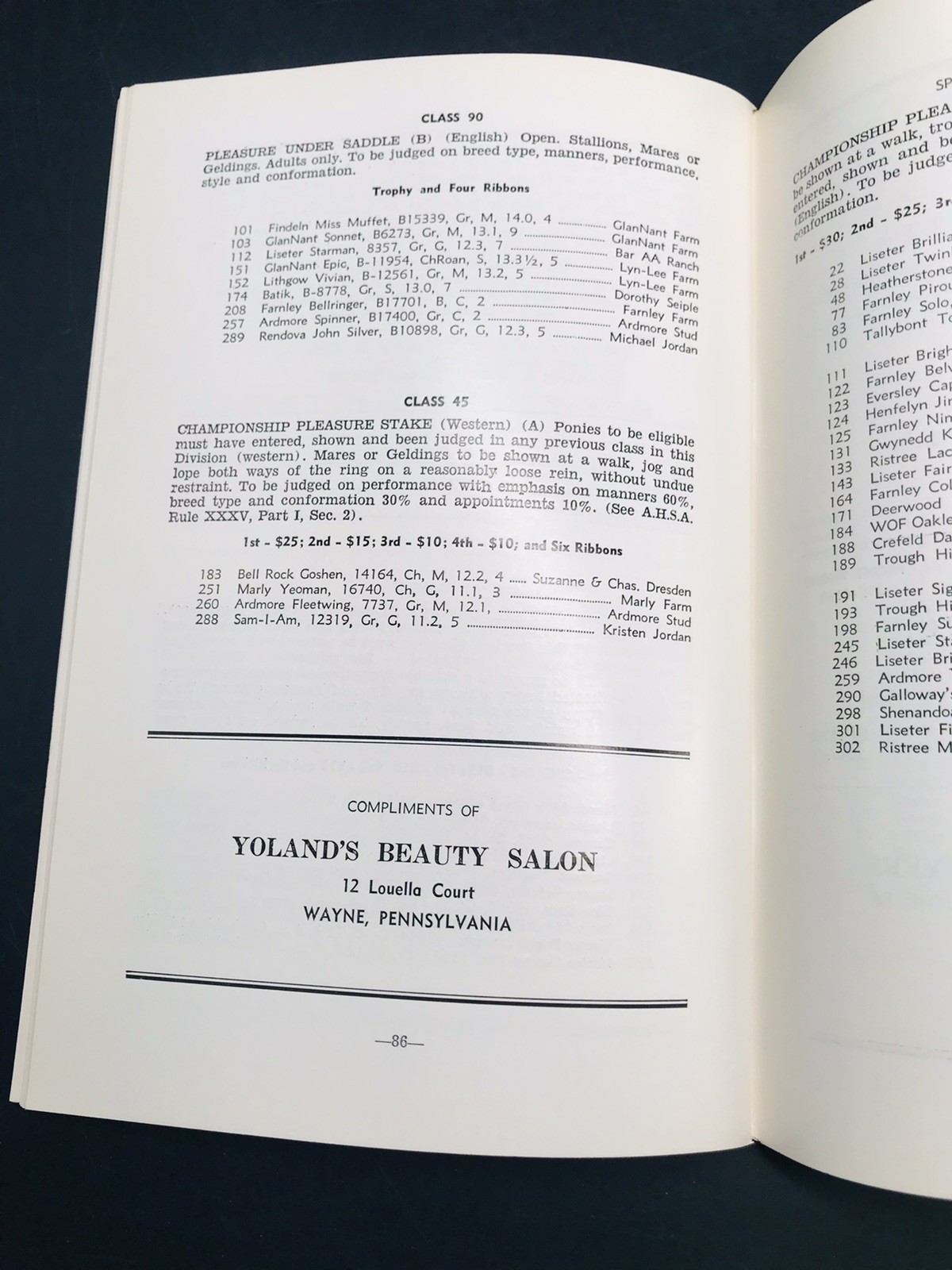 1969 10th Annual National Eastern Welsh Pony Show Horse Devon PA Catalog Program