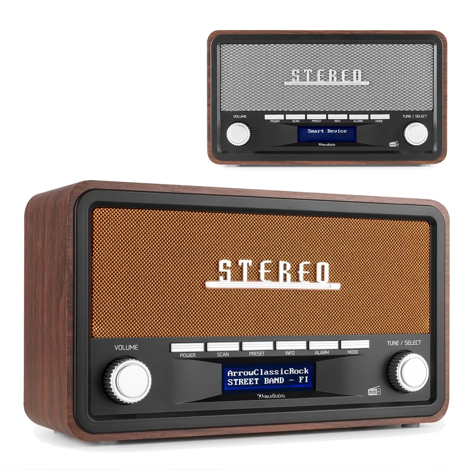 Audizio Foggia Portable DAB Radio with Bluetooth, FM Tuner & DAB+ Retro Stye