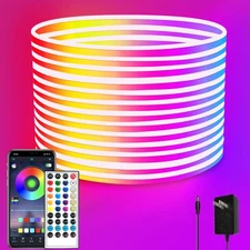 32.8FT Led Neon Rope Lights Control with App/Remote,Flexible Led Rope Lights,...